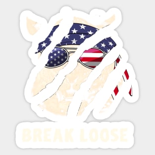 Leopard in Patriotic US Regalia for Bikers Sticker